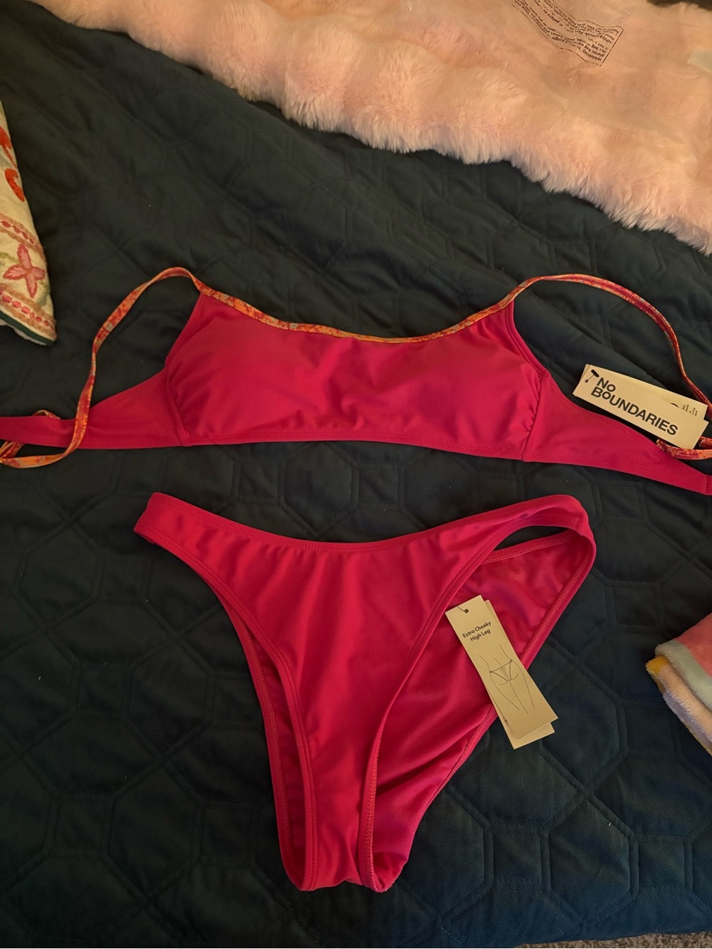 No Boundaries Hot Pink Two-Piece Bikini Set